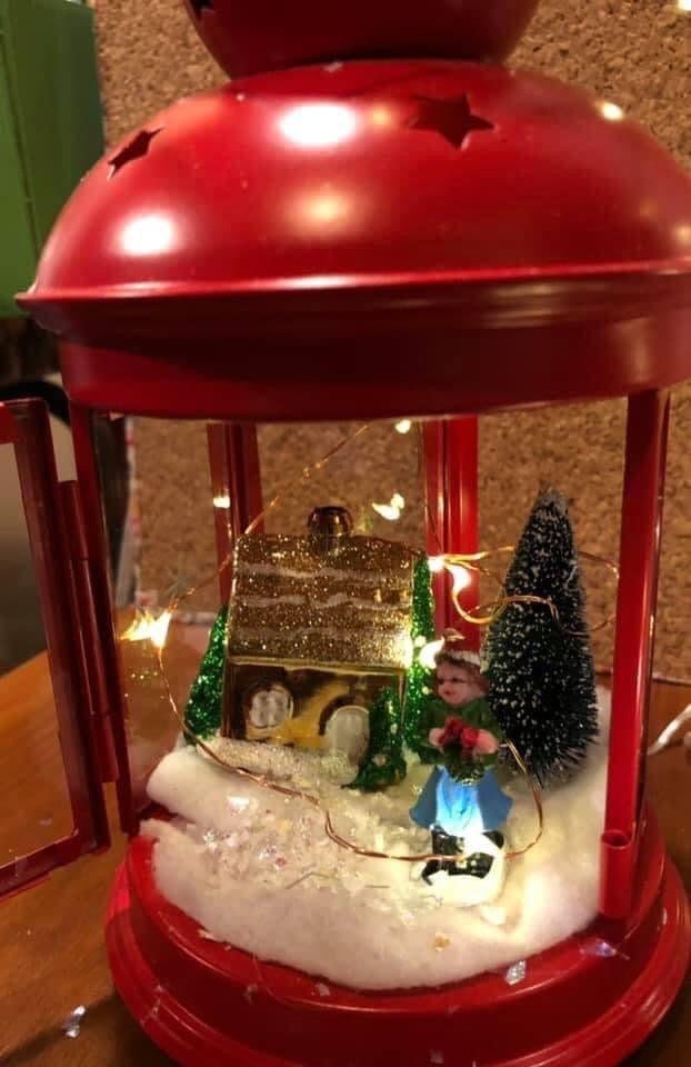 Christmas lantern 9” with led light